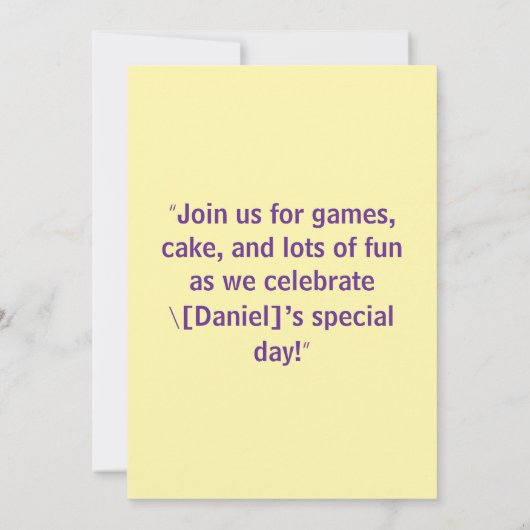 爆発音の恐竜の男の子の誕生日パーティーの招待状 | 招待状 (裏面)