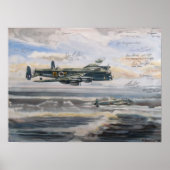 爆破したUボートペンの上にランカスター爆撃機 ポスター (正面)