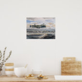 爆破したUボートペンの上にランカスター爆撃機 ポスター (キッチン)