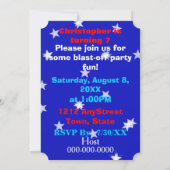 爆破ロボット少年と星の誕生日パーティー 招待状 (裏面)