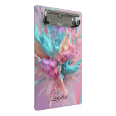 爆破絵を描抽象芸術ピンクターコイズ薄紫 ミニクリップボード (アングル)