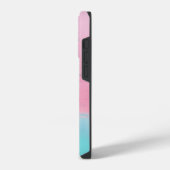 爆破絵を描抽象芸術ピンクターコイズ薄紫 iPhoneケース (左側面)