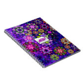 爆破鮮やか水色マンダラモノグラムの ノートブック (右側)