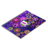 爆破鮮やか水色マンダラモノグラムの ノートブック (左側)