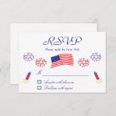 爆竹の愛国的な赤ちゃんシャワー 出欠カード (正面/裏面)