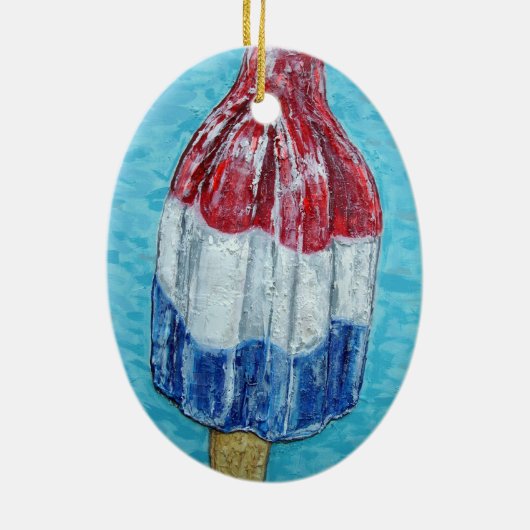 爆竹の爆弾のアイスキャンデーの芸術の元の絵画 セラミックオーナメント (裏面)