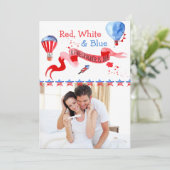 爆竹はデューサ赤白青写真妊娠 案内状 (スタンド正面)