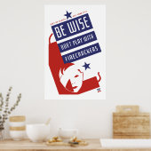 爆竹を持ち遊ては賢い ポスター (キッチン)