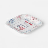 爆竹赤白青1st誕生日パーティー ペーパープレート (傾斜あり)