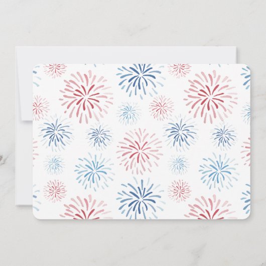 爆竹赤白青1st誕生日パーティー 招待状 (裏面)