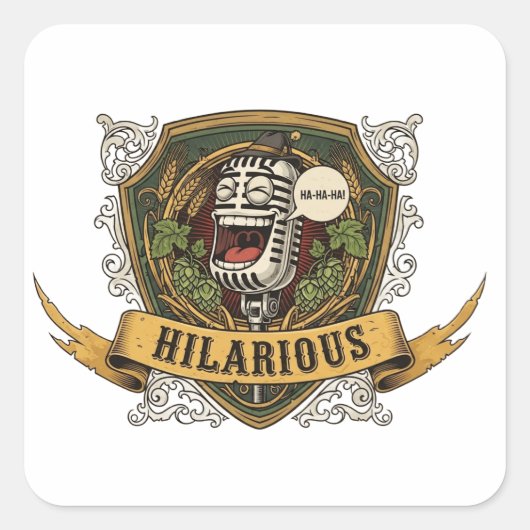 爆笑コメディTシャツ スクエアシール (正面)