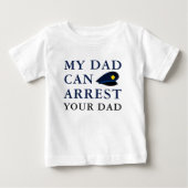 爆笑必至!警察官の赤ちゃんジョーク ベビーTシャツ (正面)