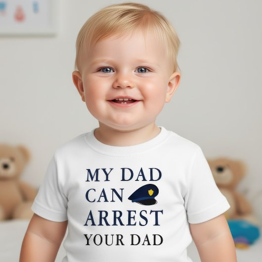 爆笑必至!警察官の赤ちゃんジョーク ベビーTシャツ
