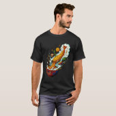 爆裂天ぷらモンスターラーメン丼 日本食アート Tシャツ (正面フル)