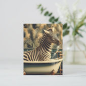 爪おもしろい足浴槽のゼブラ ポストカード (スタンド正面)