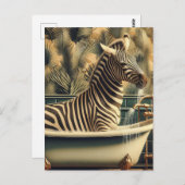 爪おもしろい足浴槽のゼブラ ポストカード (正面/裏面)