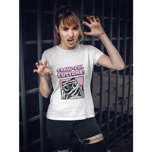 爪のコスチュームが面白いハロウィーン Tシャツ