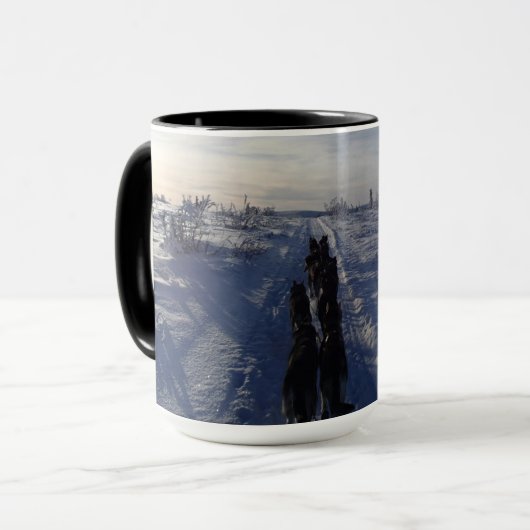 爪の犬小屋に露が降りて下さい-訓練のチームを競争させて下さい マグカップ (正面左)