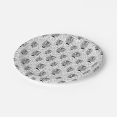 爪付きの黒と白の虎顔とストライプ ペーパープレート (アングル)