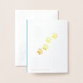 爪付き猫プリント箔カード 箔カード (裏面封筒付き)