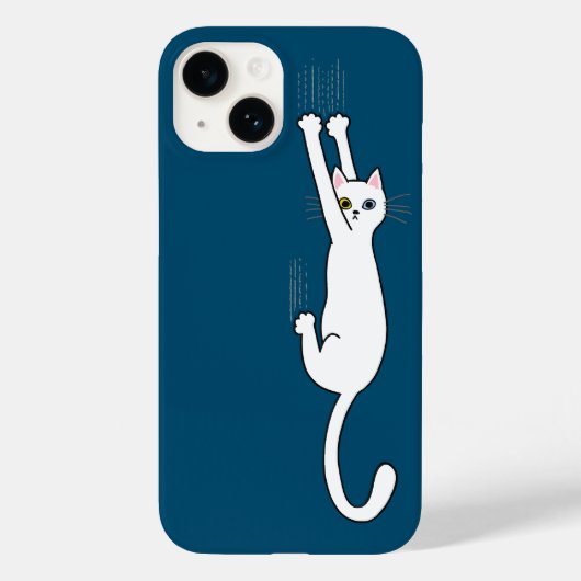 爪付き白猫おもしろい Case-Mate iPhoneケース (裏面)