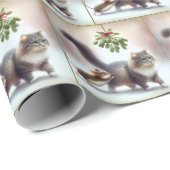 爪先の下の猫とネズミ ラッピングペーパー (ロールコーナー)