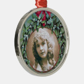 爪先付きクリスマスクラウン写真テンプレート メタルオーナメント (右)