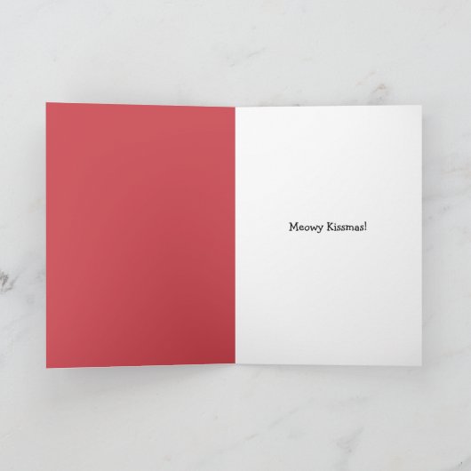 爪先立ちする猫にとって聖降誕祭は楽しい シーズンカード (内部)