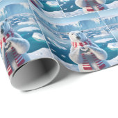 爪型のホッキョクグマ ラッピングペーパー (ロールコーナー)