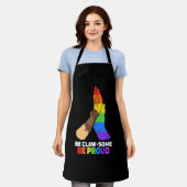 爪型のBeレインボー誇りを持った猫パパ猫LGBT エプロン (着用した状態)