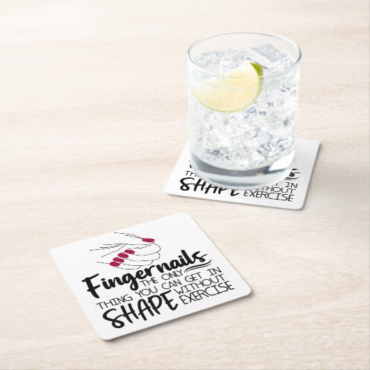 爪引用文ネイリスト爪、 ネイルA スクエアペーパーコースター (インサイチュ)