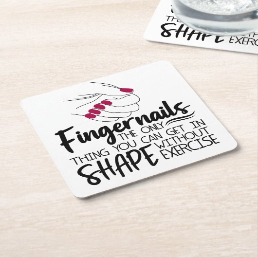 爪引用文ネイリスト爪、 ネイルA スクエアペーパーコースター (アングル)