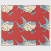 爪楊枝の光沢を使用したサメの包装紙 ラッピングペーパー (フラット)