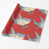 爪楊枝の光沢を使用したサメの包装紙 ラッピングペーパー (アンロールド)