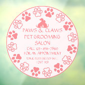 爪爪カスタマイズペットグルーミングフロントドアピンク ウィンドウサイン (シート3)