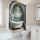 爪絵画槽付き高級バスルームの シャワーカーテン (インサイチュ)