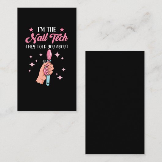 爪、 ネイルおもしろい技術者マニキュア共同社員 名刺 (正面/裏面)