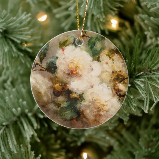 爪、 ネイルからのぶら下がったツバキのスプレー セラミックオーナメント (ツリー)