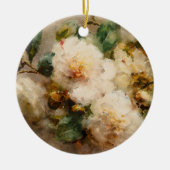 爪、 ネイルからのぶら下がったツバキのスプレー セラミックオーナメント (正面)