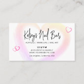 爪、 ネイルかわいらしロイヤリティカードスクリプト水色ロゴ ロイヤリティカード (裏面)