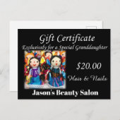 爪、 ネイルと美しいサロン、バーバーショップ、ギフト券 ポストカード (正面/裏面)