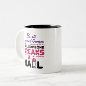 爪、 ネイルのテクニックおもしろいとゲームが壊れるまで爪、 ネイル ツートーンマグカップ (正面左)