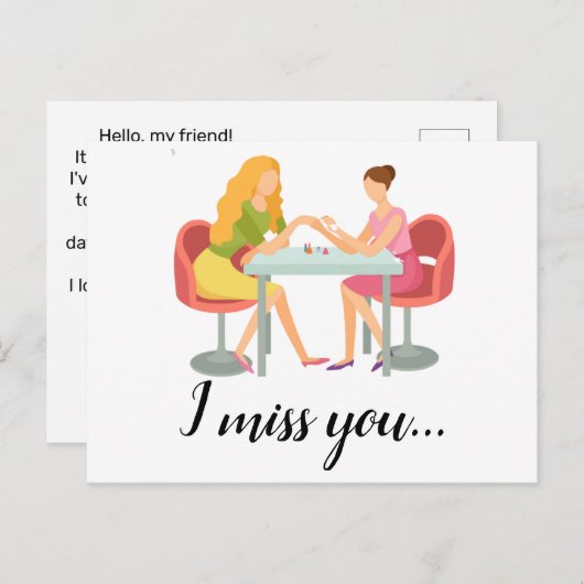 爪、 ネイルの技術/エステティシャンの再予約プロモーション ポストカード (正面/裏面)