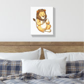 爪、 ネイルの矢を持つライオン キャンバスプリント (インサイチュ (寝室))