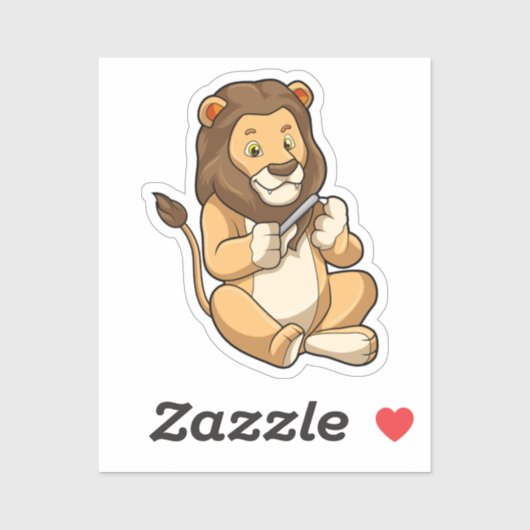 爪、 ネイルの矢を持つライオン シール (シート)