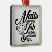 爪、 ネイルは私の人生 メタルオーナメント (右)