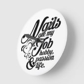 爪、 ネイルは私の人生 ラウンド壁時計 (傾斜)