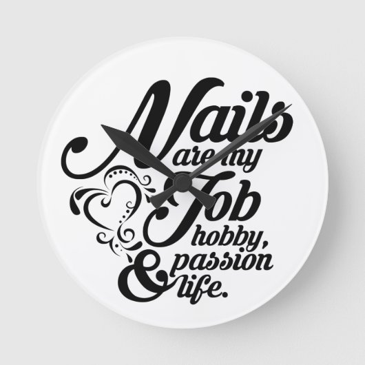 爪、 ネイルは私の人生 ラウンド壁時計 (正面)