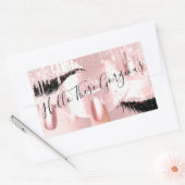 爪、 ネイルまつ毛メイクアップピンク滴ピンク豪華 長方形シール (封筒)