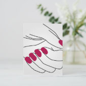 爪、 ネイルを持つ女性の絵を描手形 ポストカード (スタンド正面)